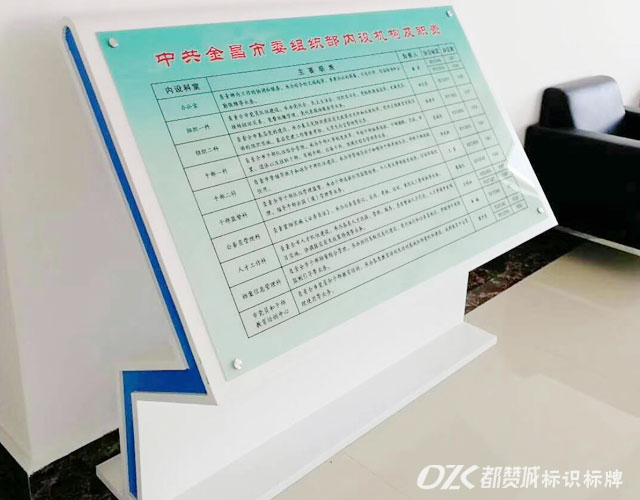 大堂大廳不銹鋼斜面落地標識牌